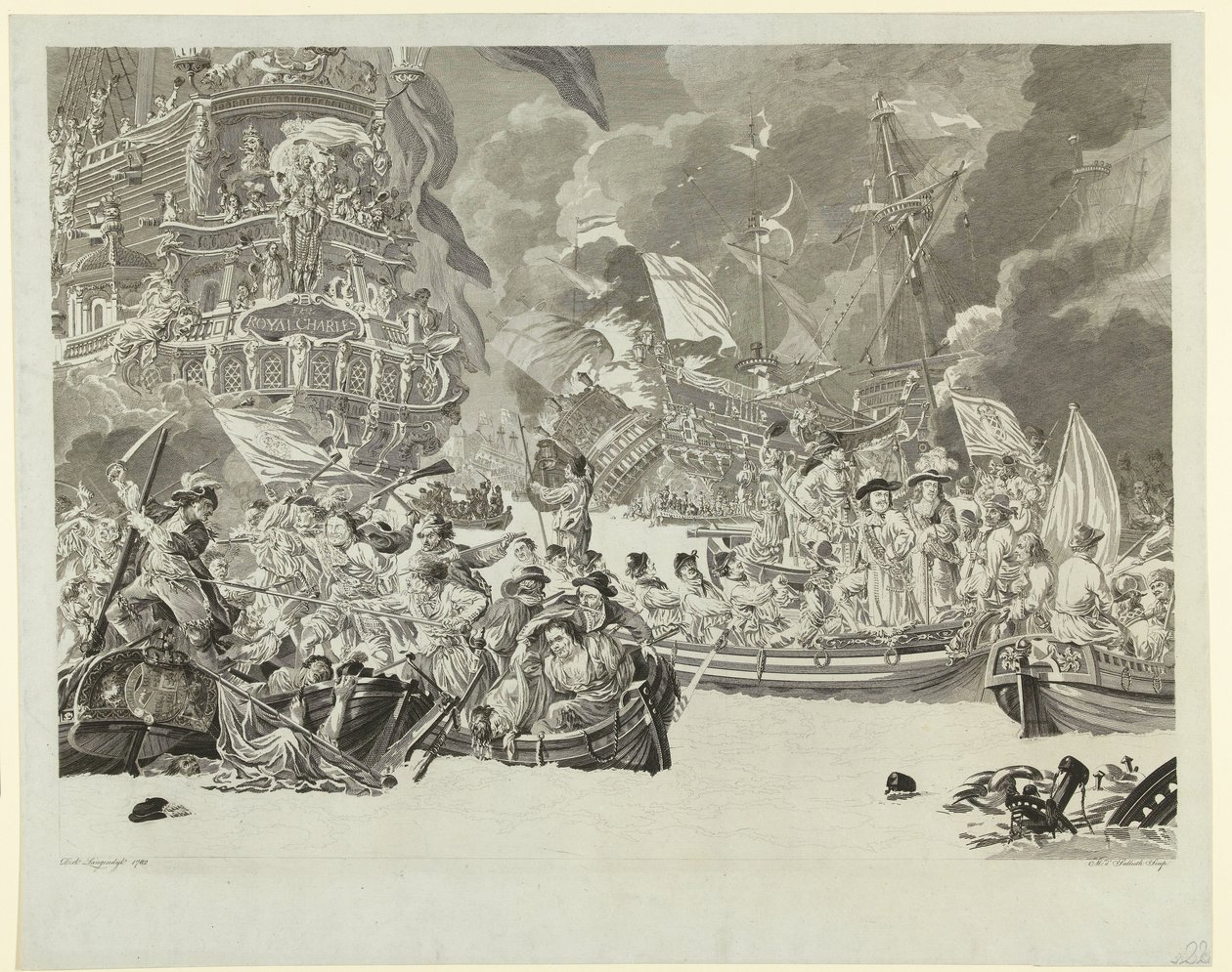 Det hollandske raid på Medway og tilfangetagelsen af Royal Charles, 1667 af Mathias de Sallieth