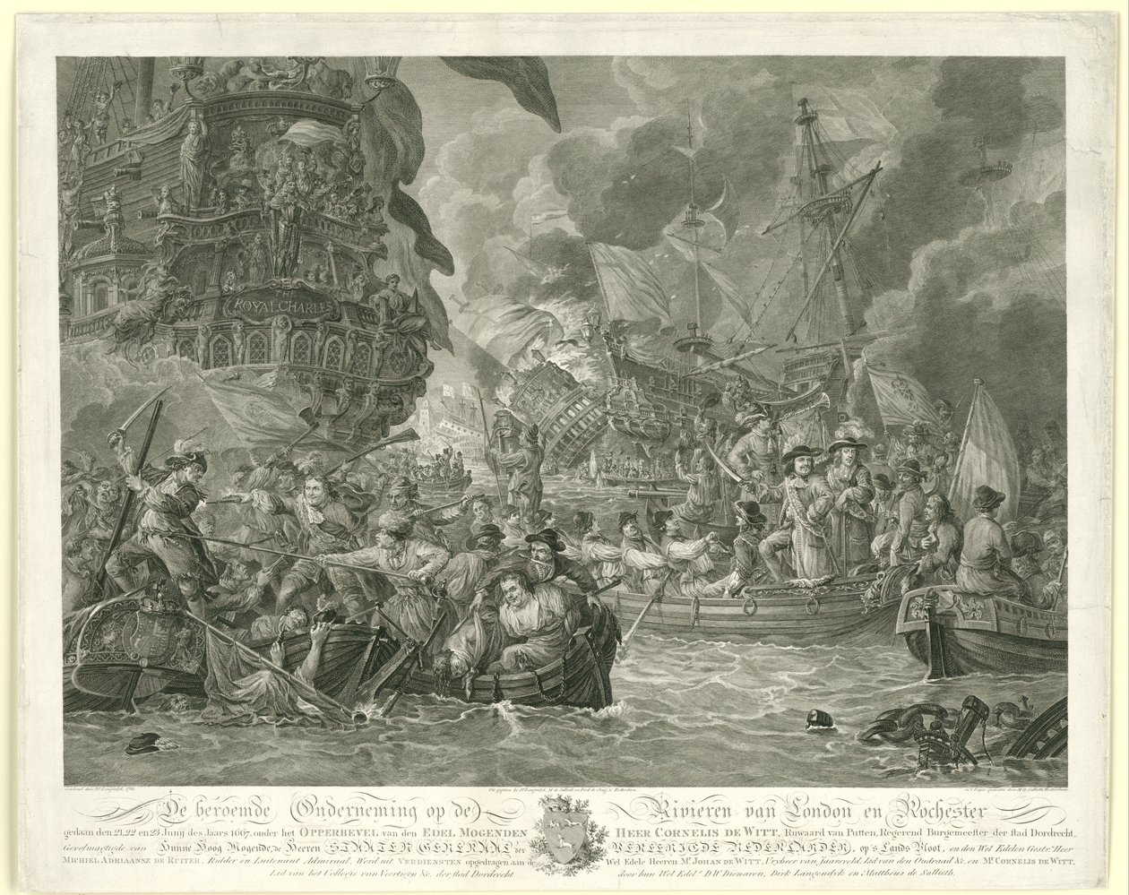 Det hollandske raid på Medway og tilfangetagelsen af Royal Charles, 1667 af Mathias de Sallieth