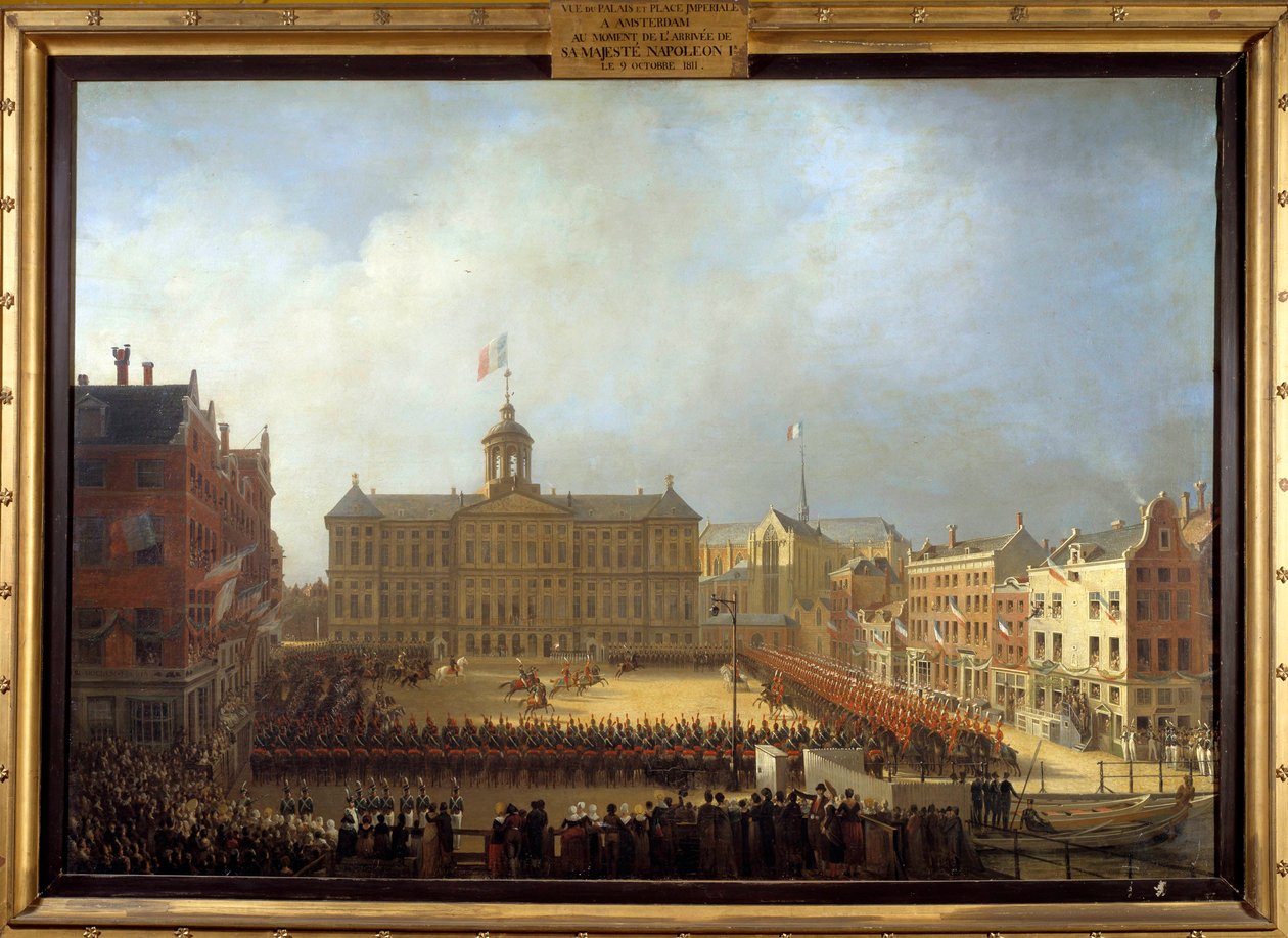 Ankomst af Napoleon I (1769-1821) på Place Royale i Amsterdam 15/10/1811 Maleri af Mathieu Ignace Van Bree (1773-1839) 1811 Boissy Saint Leger. Slot Grosbois af Mathieu Ignace van Bree