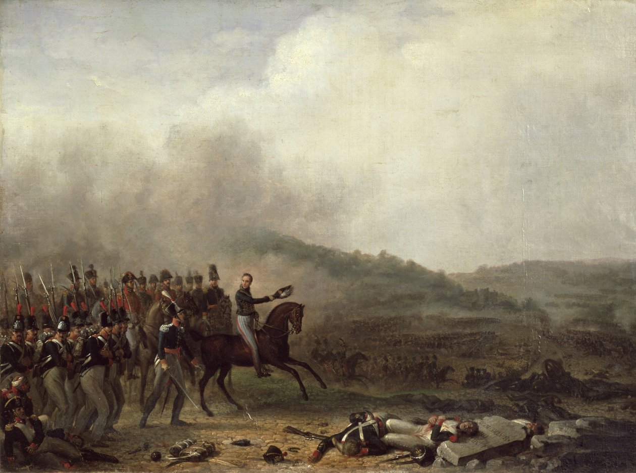 Willem Frederik (1772-1843) Prins af Orange i slaget ved Quatre Bras af Mathieu Ignace van Bree