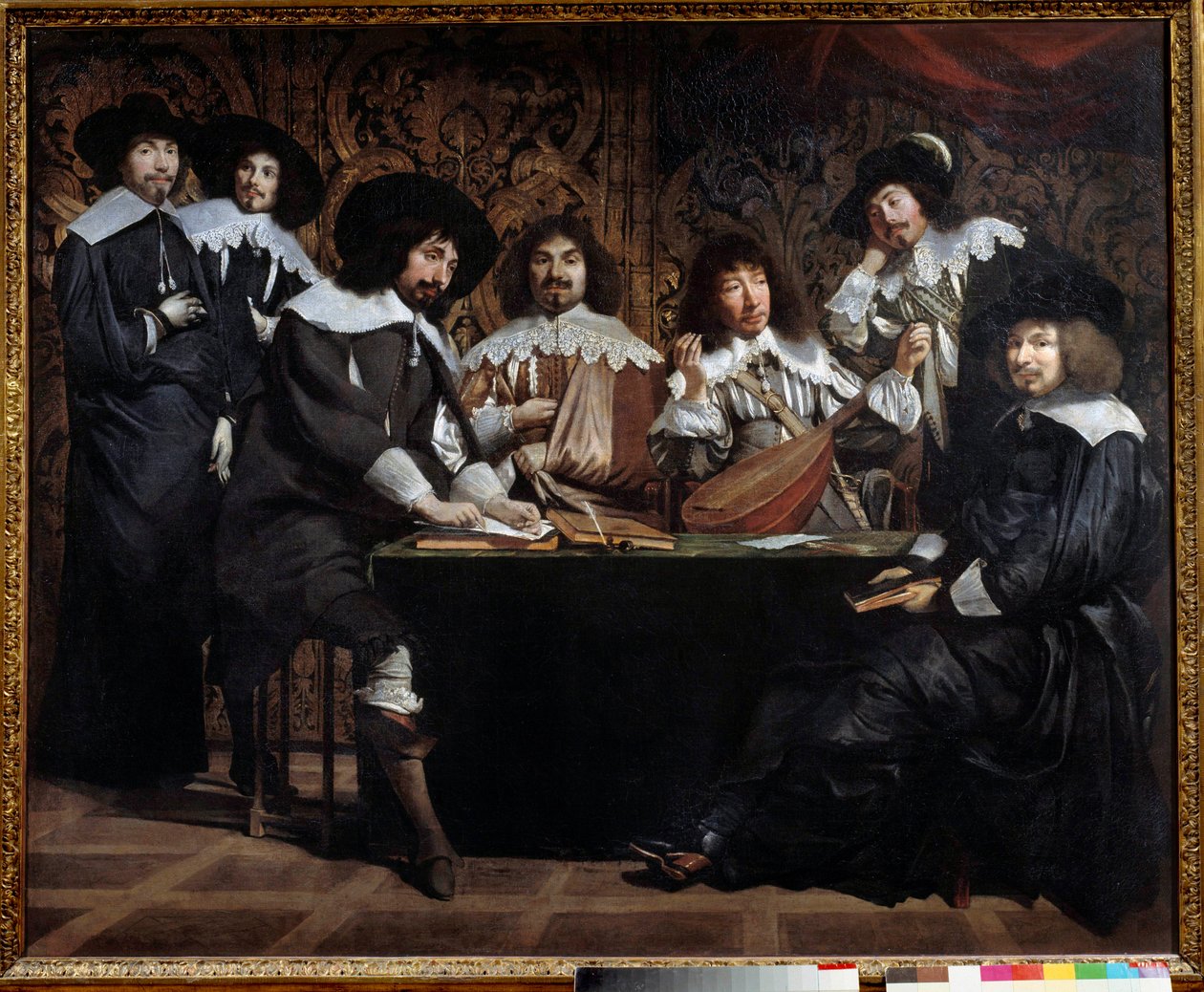 Amatørmøder eller akademi Genforening af kunstnere og intellektuelle. Maleri af Mathieu Le Nain (Lenain) (1607-1677) 1600-tallet søn. 1,16x1,46 m Paris musee du Louvre af Mathieu Le Nain