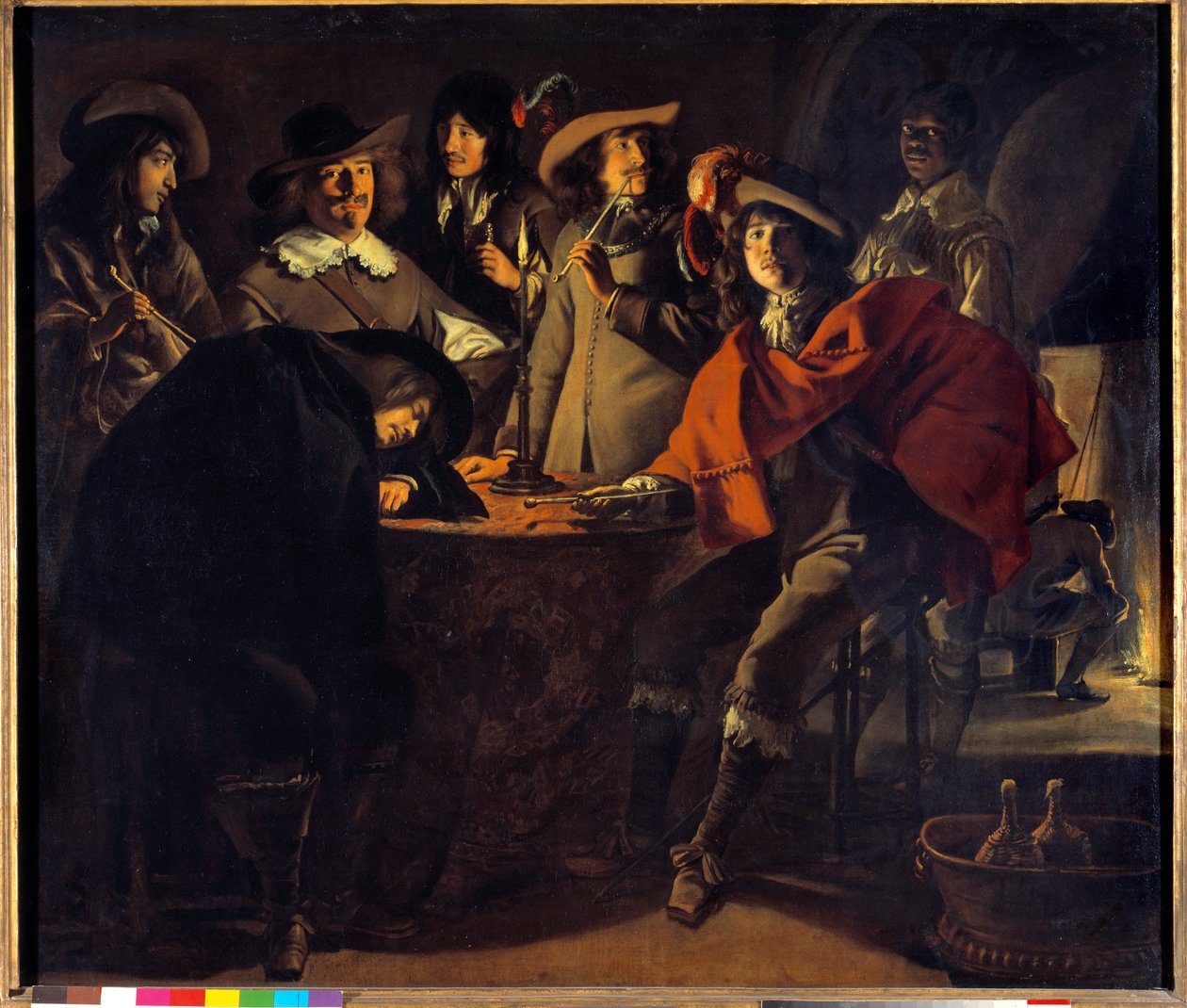 La Tabagie ou le corps de garde Maleri af Mathieu Le Nain (Lenain) (1607-1677) 1600-tallet søn. 1,17x1,37m af Mathieu Le Nain