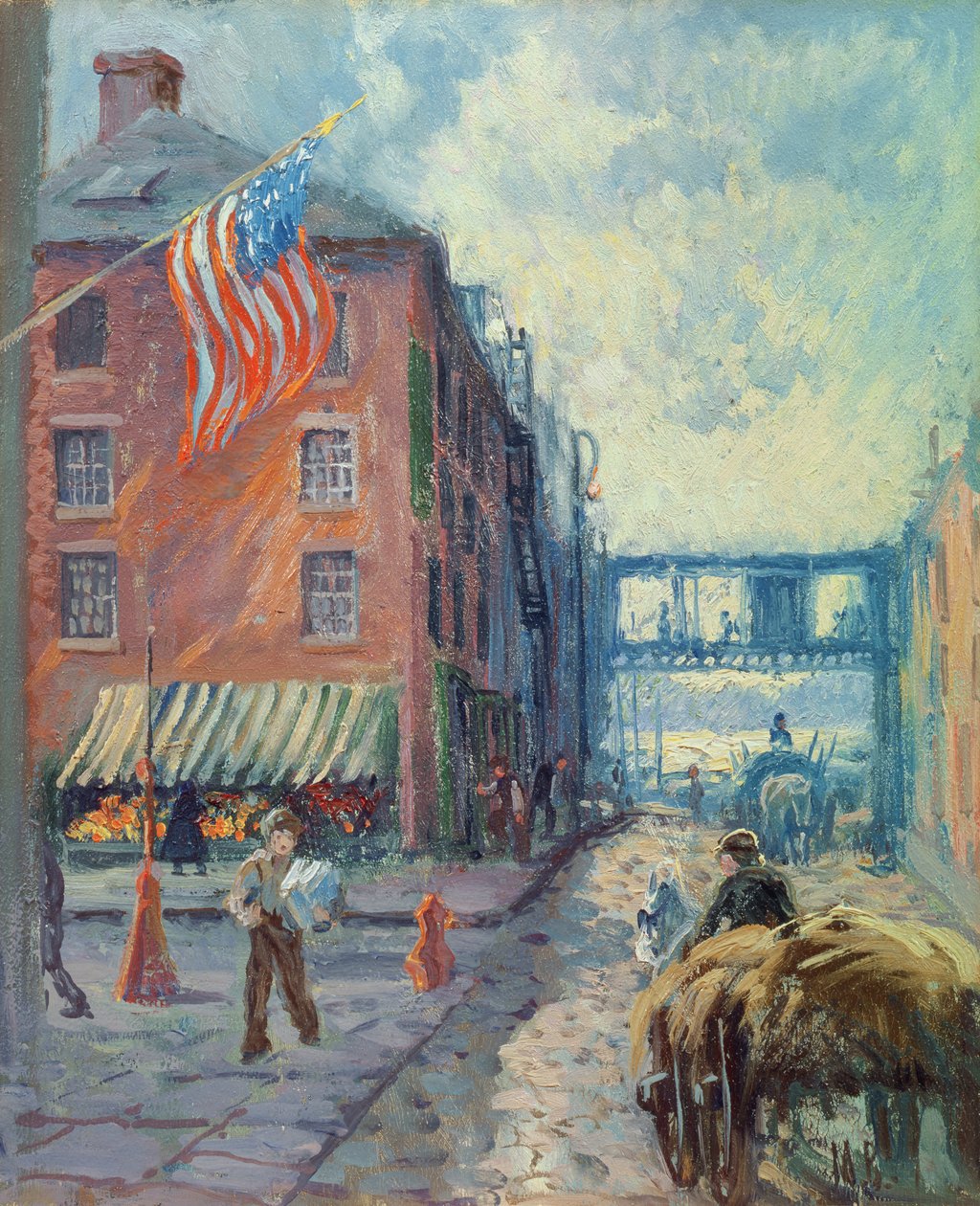 Van Wyck Family House, New York City, ca. 1923 (olie på kunstnertavle) af Matilde Browne