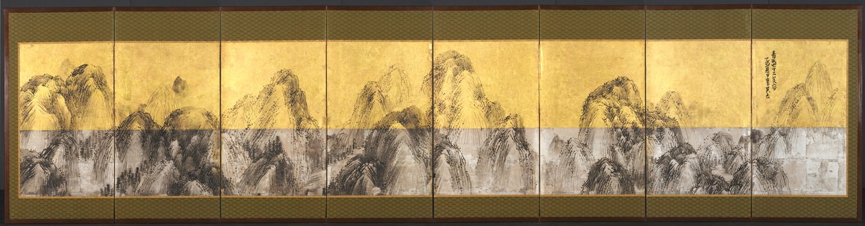 Tooghalvfjerds toppe mod den blå himmel, 1785. af Matsumura Goshun