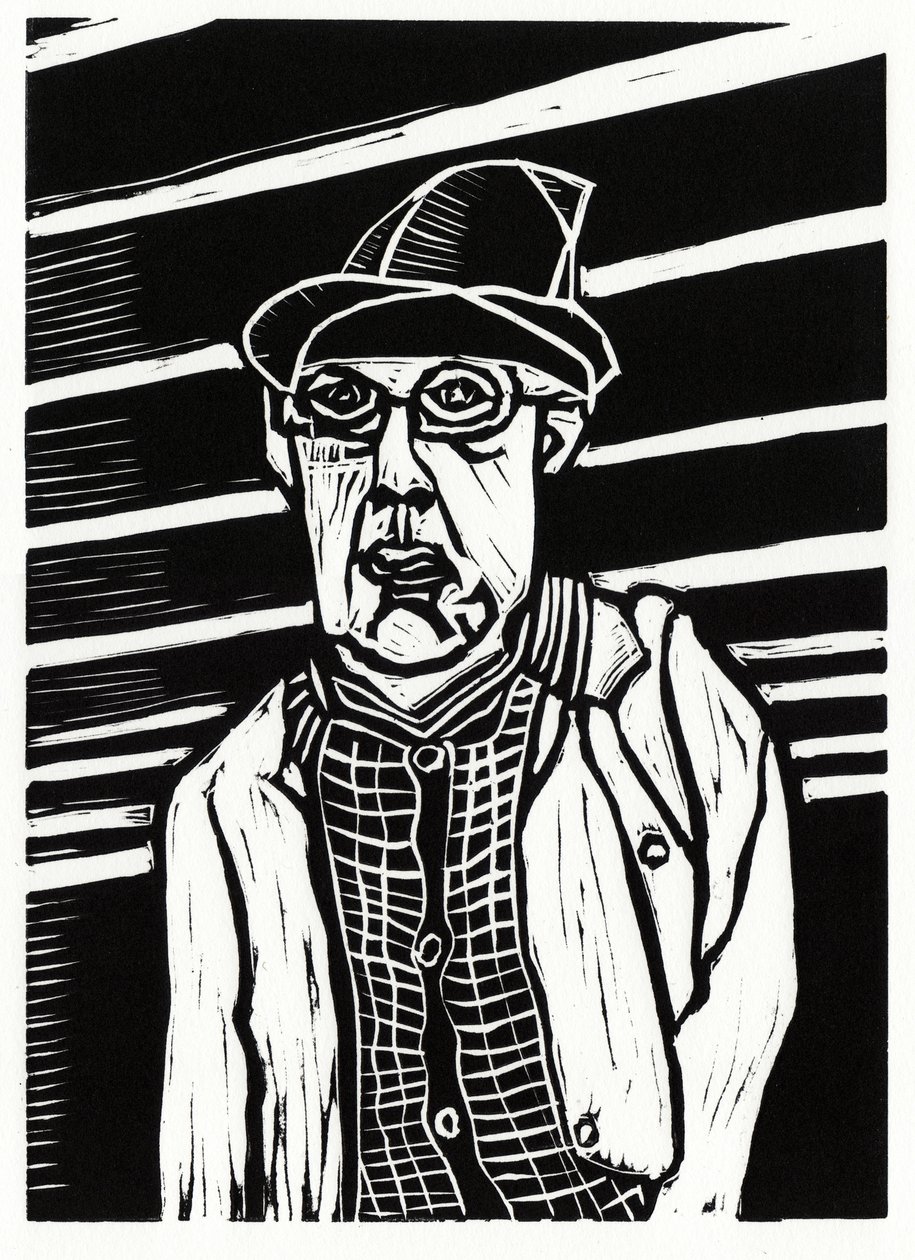 Southwark Man, 2013 (linoleumssnit) af Matt Bannister