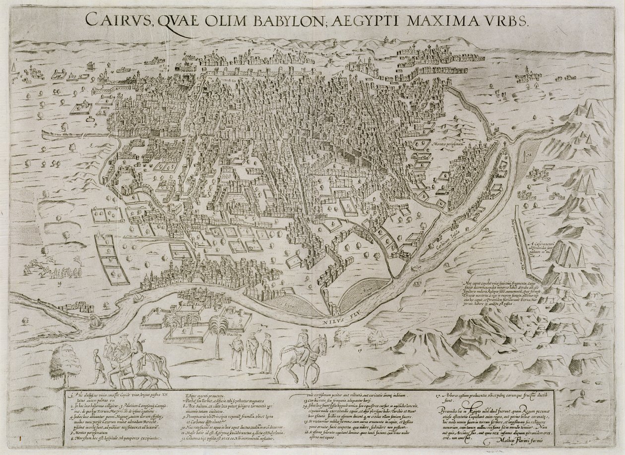 Bykort over Kairo, ca. 1600 af Matteo Florimi