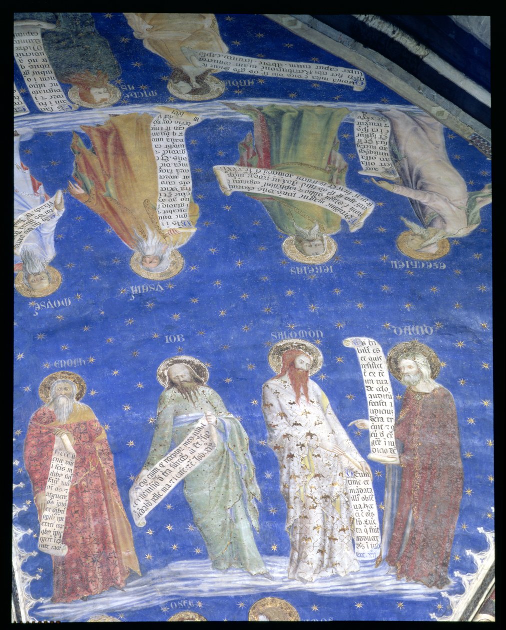 Profeterne Job, Esajas, Jeremias, Salomon, Moses, Ezekiel, David og Enok fra La Salle de la Grande Audience (Publikumskammeret) ca. 1353 af Matteo Giovanetti