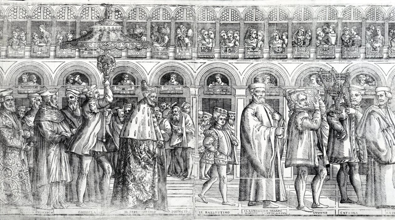 Dogal Procession, ca. 1555-60 (se også 476241-4) af Matteo Pagani