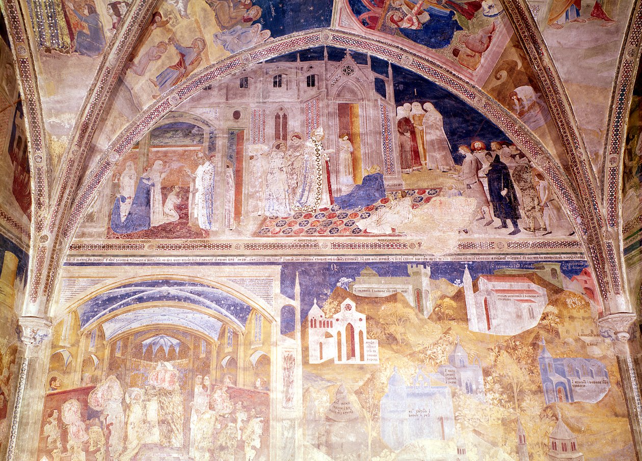 Scener fra St. Martials liv, fra Kapellet i Tinel, 1344-45 af Matteo di Giovanetto da Viterbo