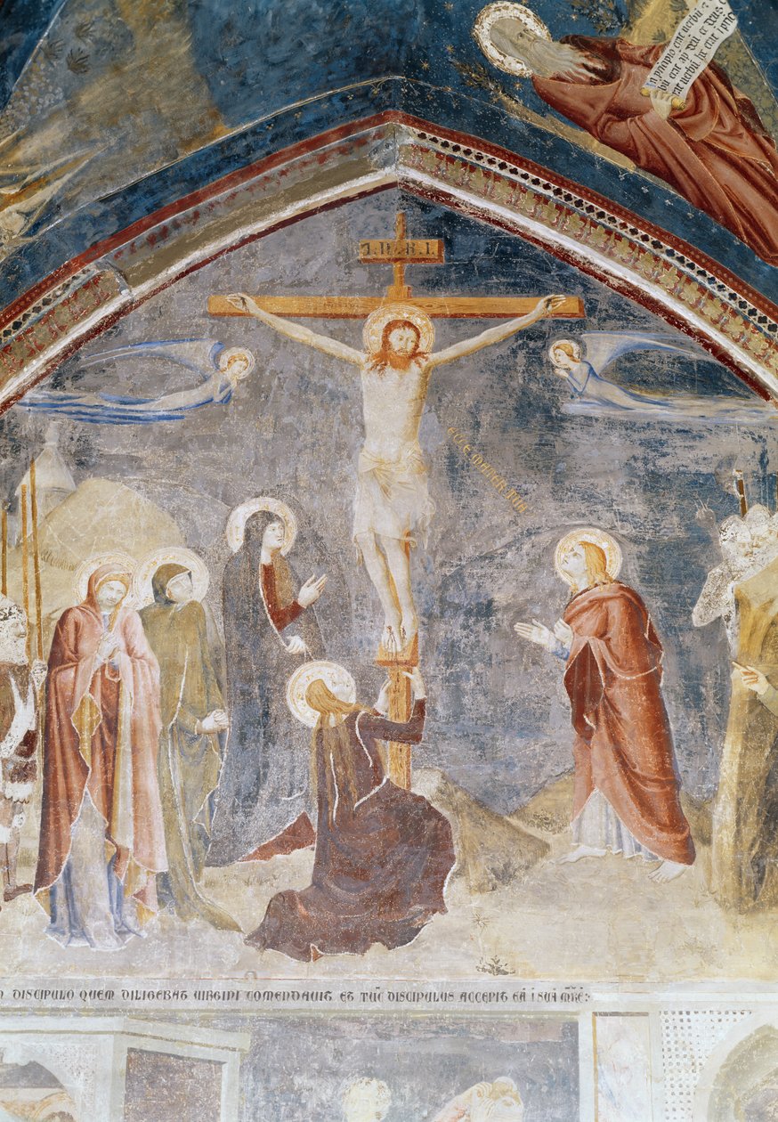 Korsfæstelsen, detalje fra midten, fra Johanneskapellet, 1347 af Matteo di Giovanetto da Viterbo