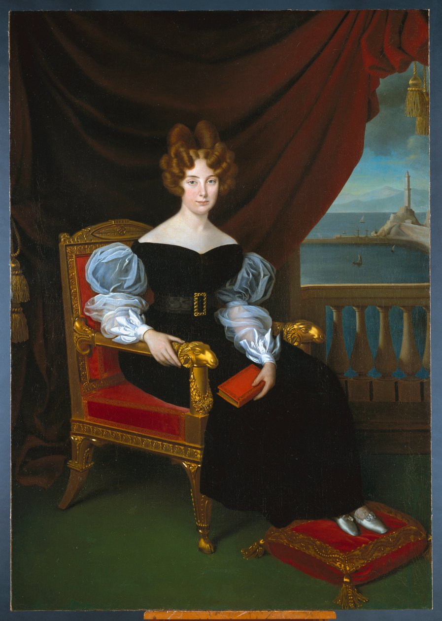 Maria Brignole Sale De Ferrari, hertuginde af Galliera (1811-1888) ”Maleri af Matteo Antonio Picasso (1794-1879) Dim 191x133 cm Gener, Nye gademuseer af Matteo Antonio Picasso