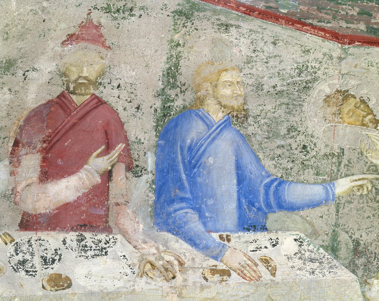 Herodes fest, detalje fra kapellet St. Jean, 1347 (detalje af 87131) af Matteo Giovanetti