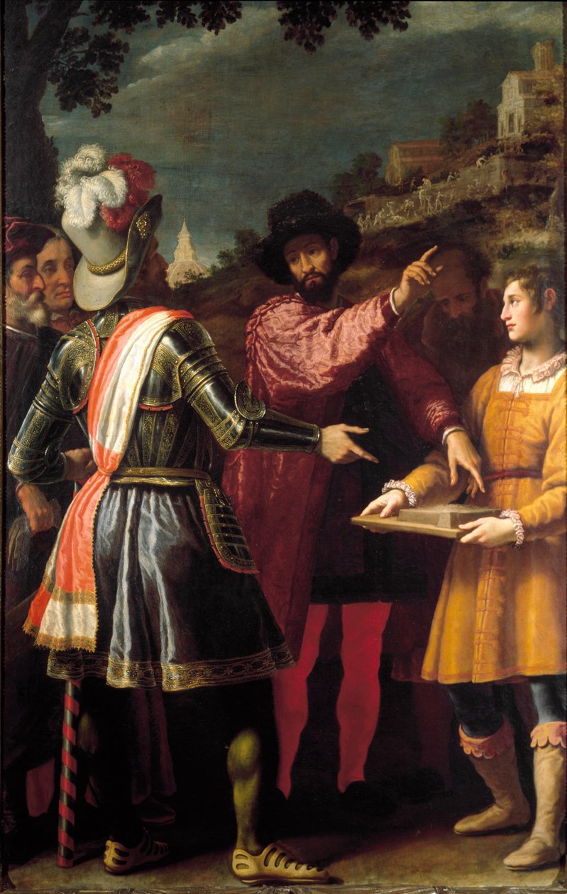 Maleren, billedhuggeren og arkitekten Michelangelo Buonarroti kaldet Michelangelo (Michelangelo eller Michelangelo af Matteo Rosselli