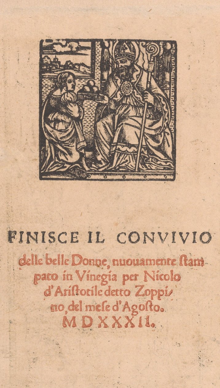 Convivio delle Belle Donne, side 22 verso, august 1532., august 1532. af Matteo da Treviso