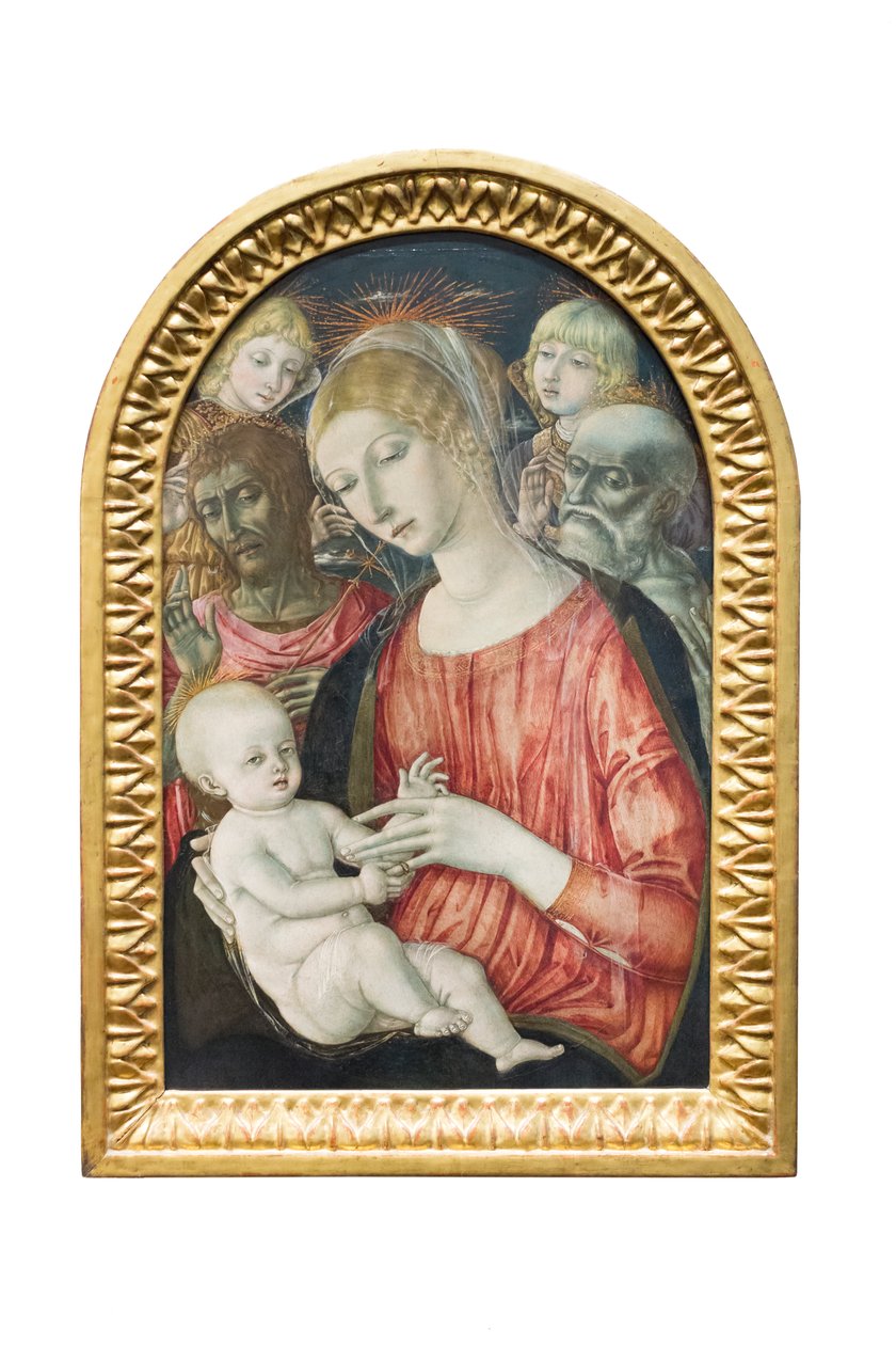 Madonna og barn med engle, Johannes Døberen og Skt. Hieronymus af Matteo di (c.1430 95) Giovanni