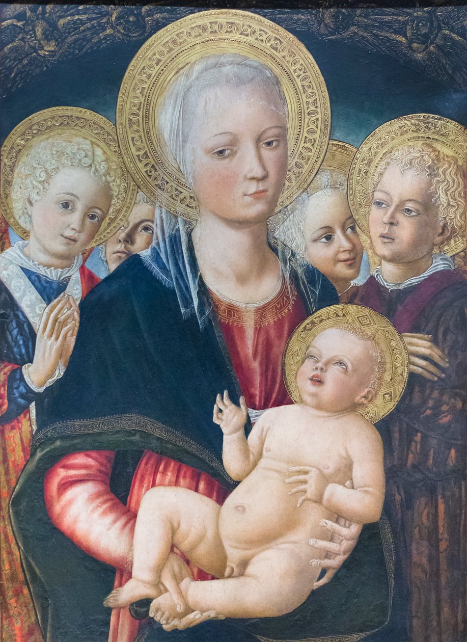 Madonna og barn med engle af Matteo di (c.1430 95) Giovanni
