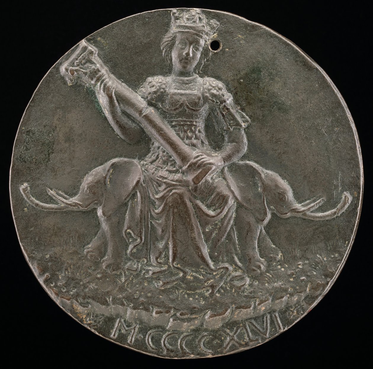 Fortitude Holding a Broken Column [omvendt], 1446. af Matteo di Andrea de Pasti