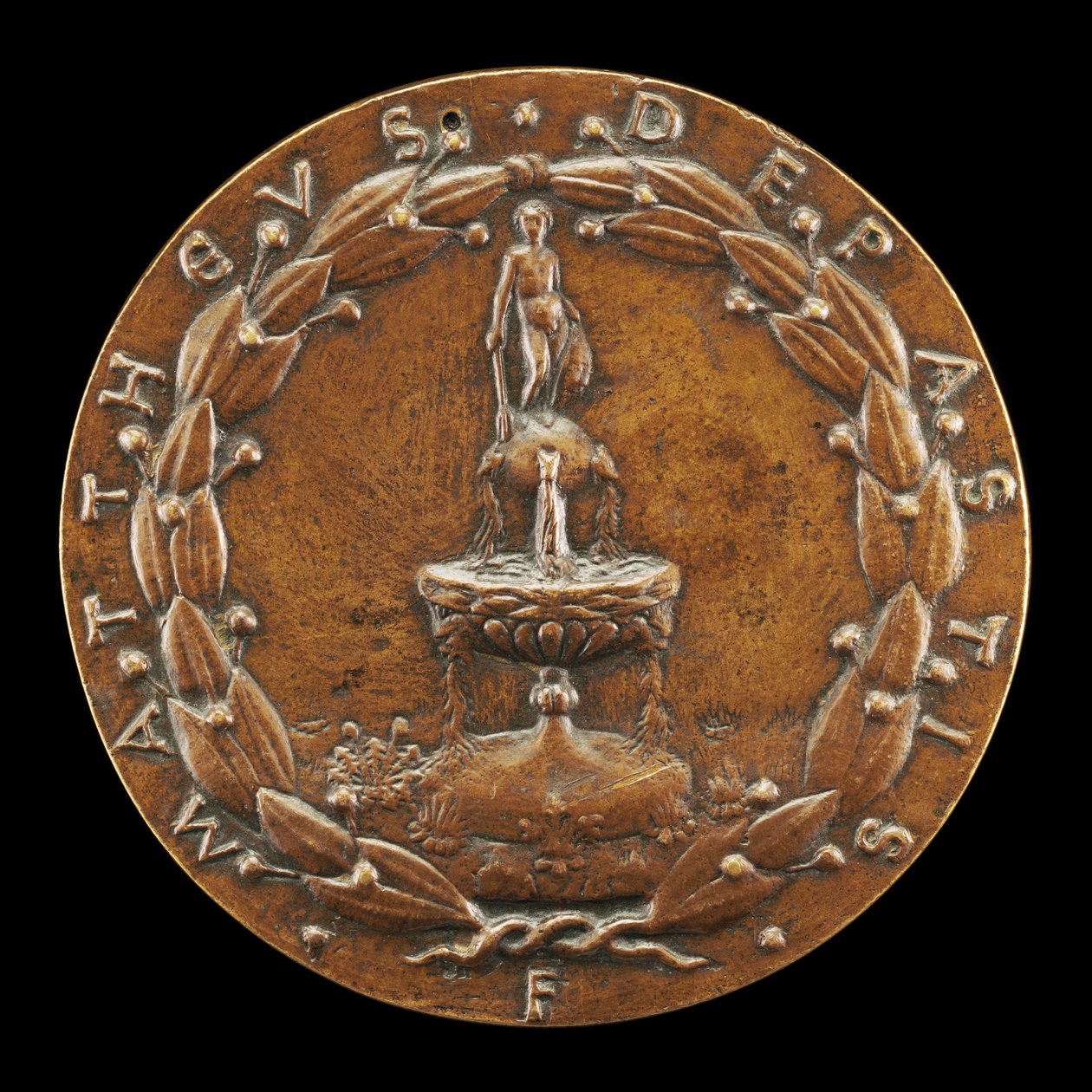 Springvand overgivet af en nøgen mandsfigur [omvendt], ca. 1446. af Matteo di Andrea de Pasti