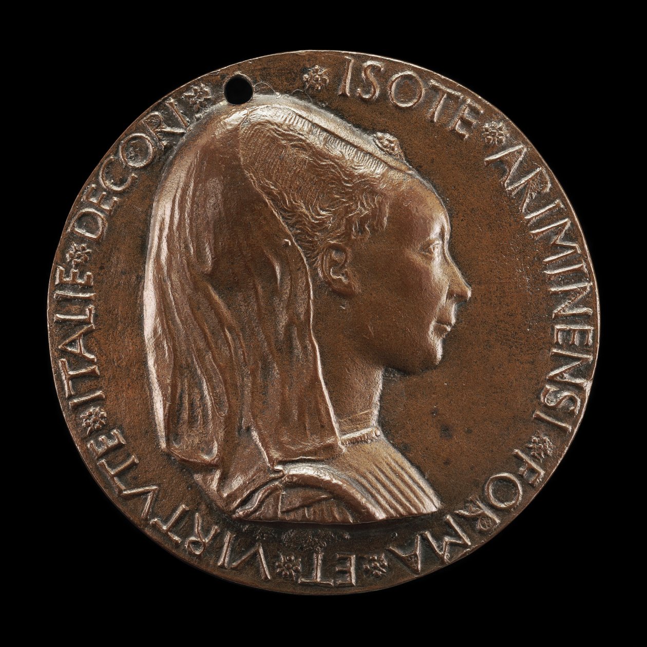 Isotta degli Atti, 14321433-1474, elskerinde 1446, derefter hustru efter 1453, af Sigismondo Malatesta [obv. af Matteo di Andrea de Pasti
