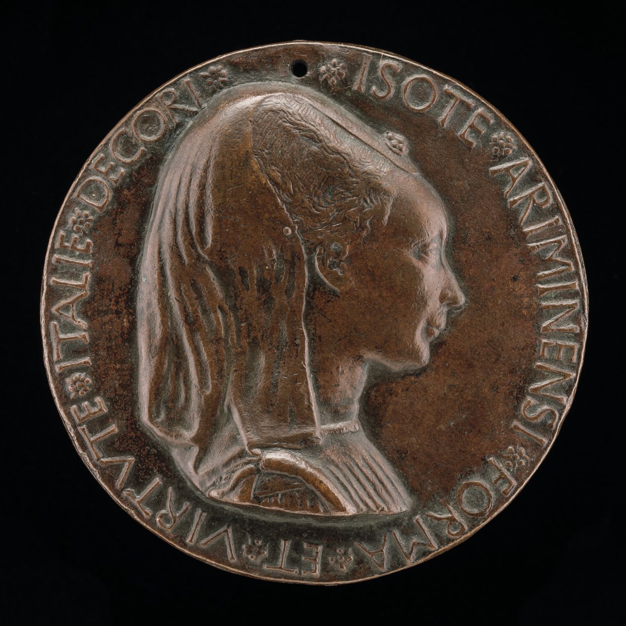 Isotta degli Atti, 14321433-1474, elskerinde 1446, derefter hustru efter 1453, af Sigismondo Malatesta [obv. af Matteo di Andrea de Pasti