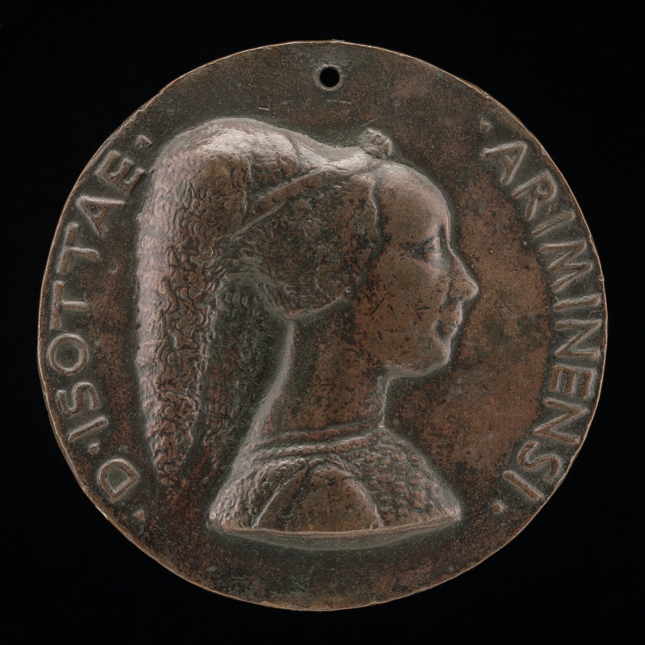 Isotta degli Atti, 14321433-1474, elskerinde 1446, derefter hustru efter 1453, af Sigismondo Malatesta [obv. af Matteo di Andrea de Pasti