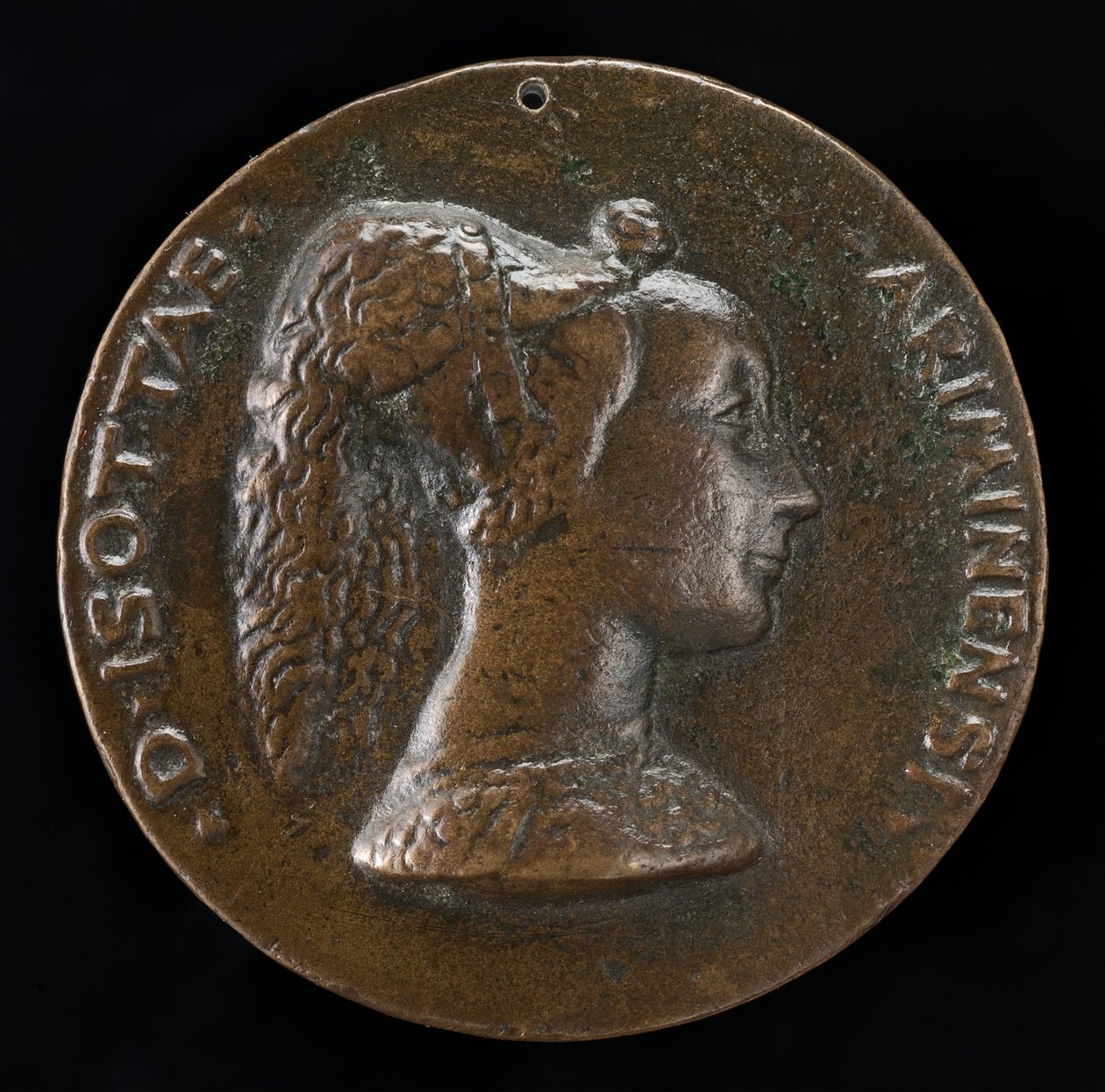 Isotta degli Atti, 14321433-1474, elskerinde 1446, derefter hustru efter 1453, af Sigismondo Malatesta [obv. af Matteo di Andrea de Pasti