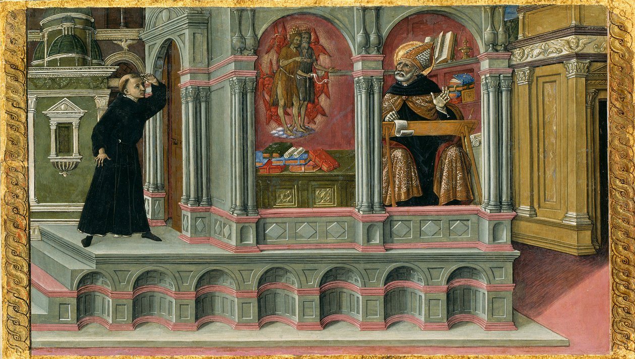 Sankt Augustins vision af helgenerne Hieronymus og Johannes Døberen af Matteo di Giovanni
