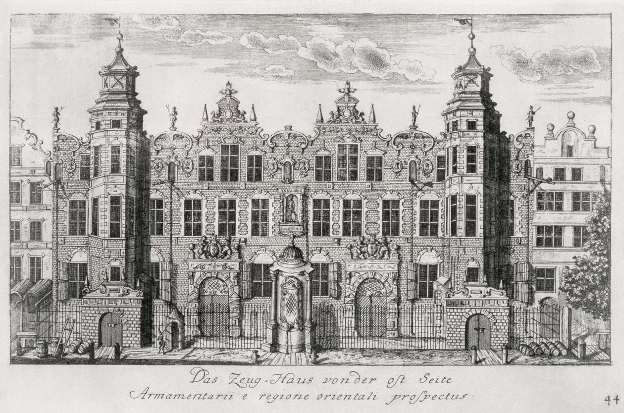 Våbenhuset set fra den østlige side af Piwna Street af Matthaeus Deisch