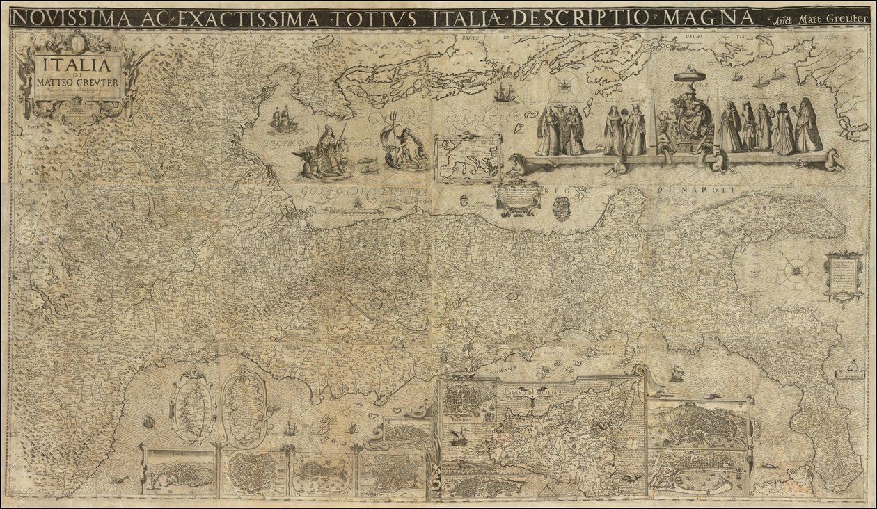 1630-kort over Italien af Matthaeus Greuter, udgivet i 1657 af Stefano Scolari af Matthaus Greuter