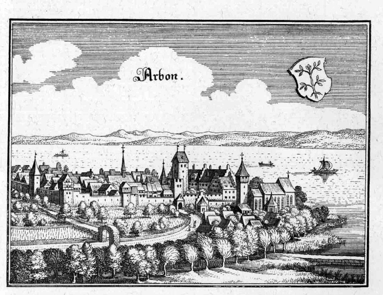 Arbon - uddrag fra Topographia Sueviae (Schwaben) af Matthaus Merian