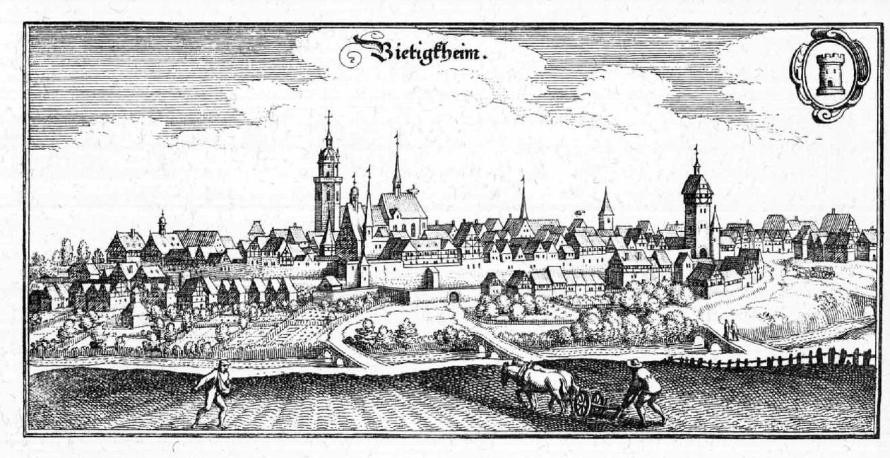Bietigheim - uddrag fra Topographia Sueviae (Schwaben) af Matthaus Merian