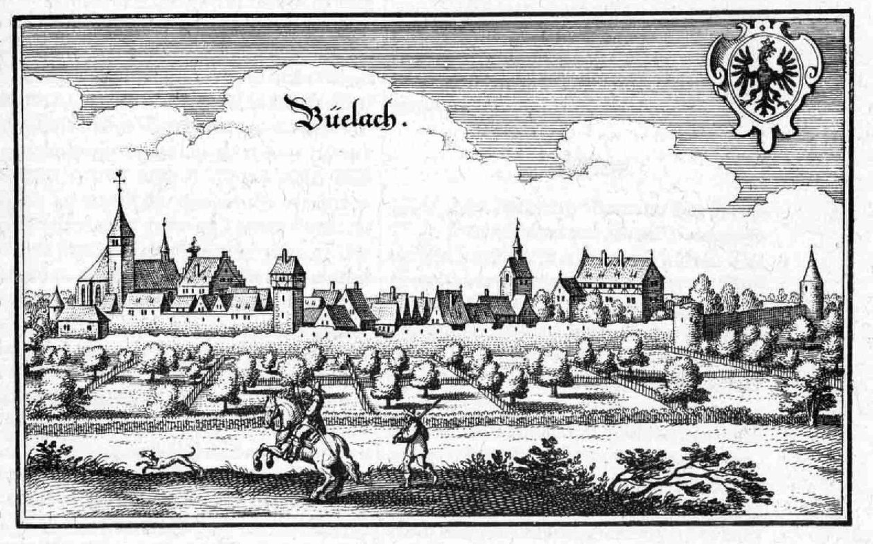 Büelach - uddrag fra Topographia Sueviae (Schwaben) af Matthaus Merian