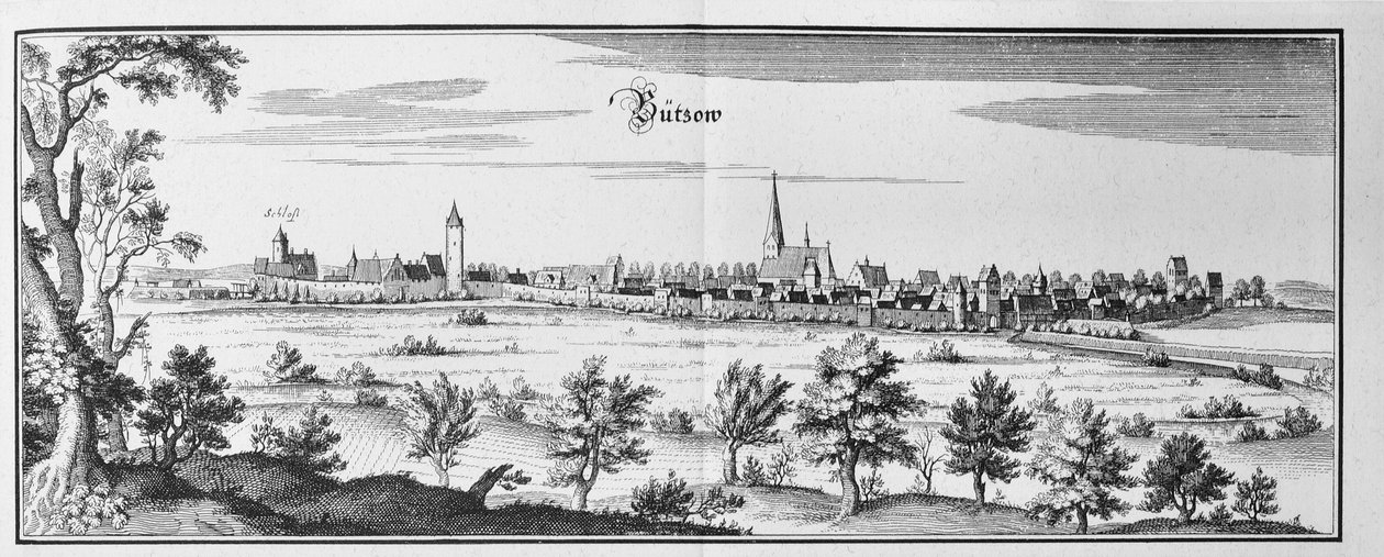 Bützow af Matthaus Merian
