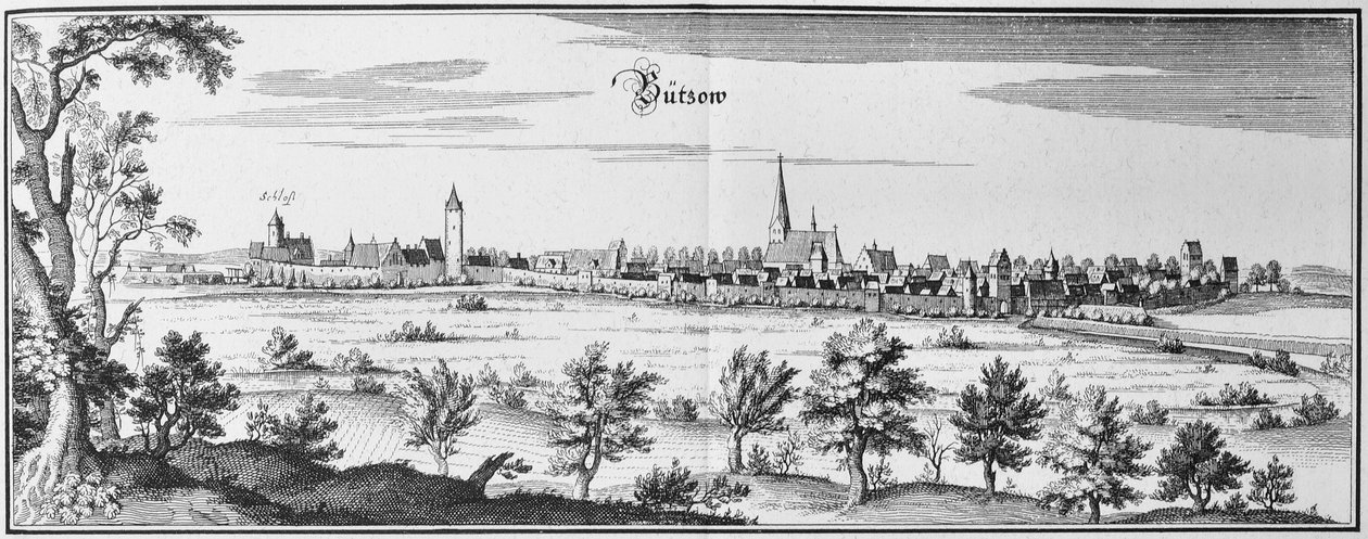 Bützow af Matthaus Merian