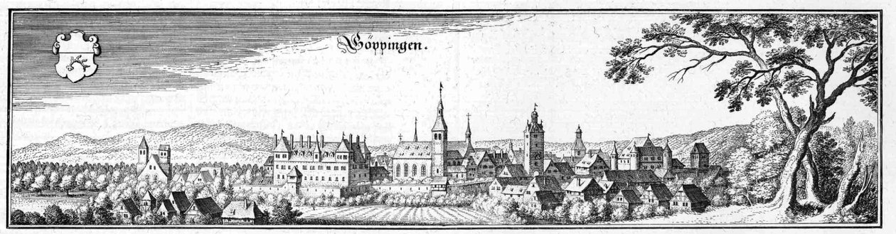 Göppingen - uddrag fra Topographia Sueviae (Schwaben) af Matthaus Merian