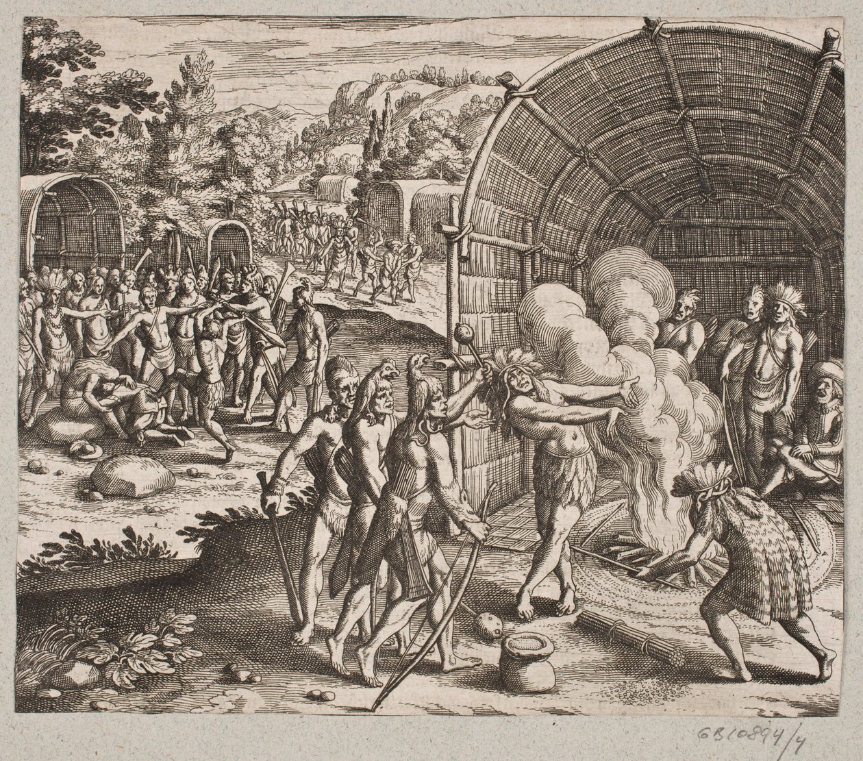 I kong Pamukes bolig påbegyndte de denne ceremoni af Matthäus Merian d.Æ.