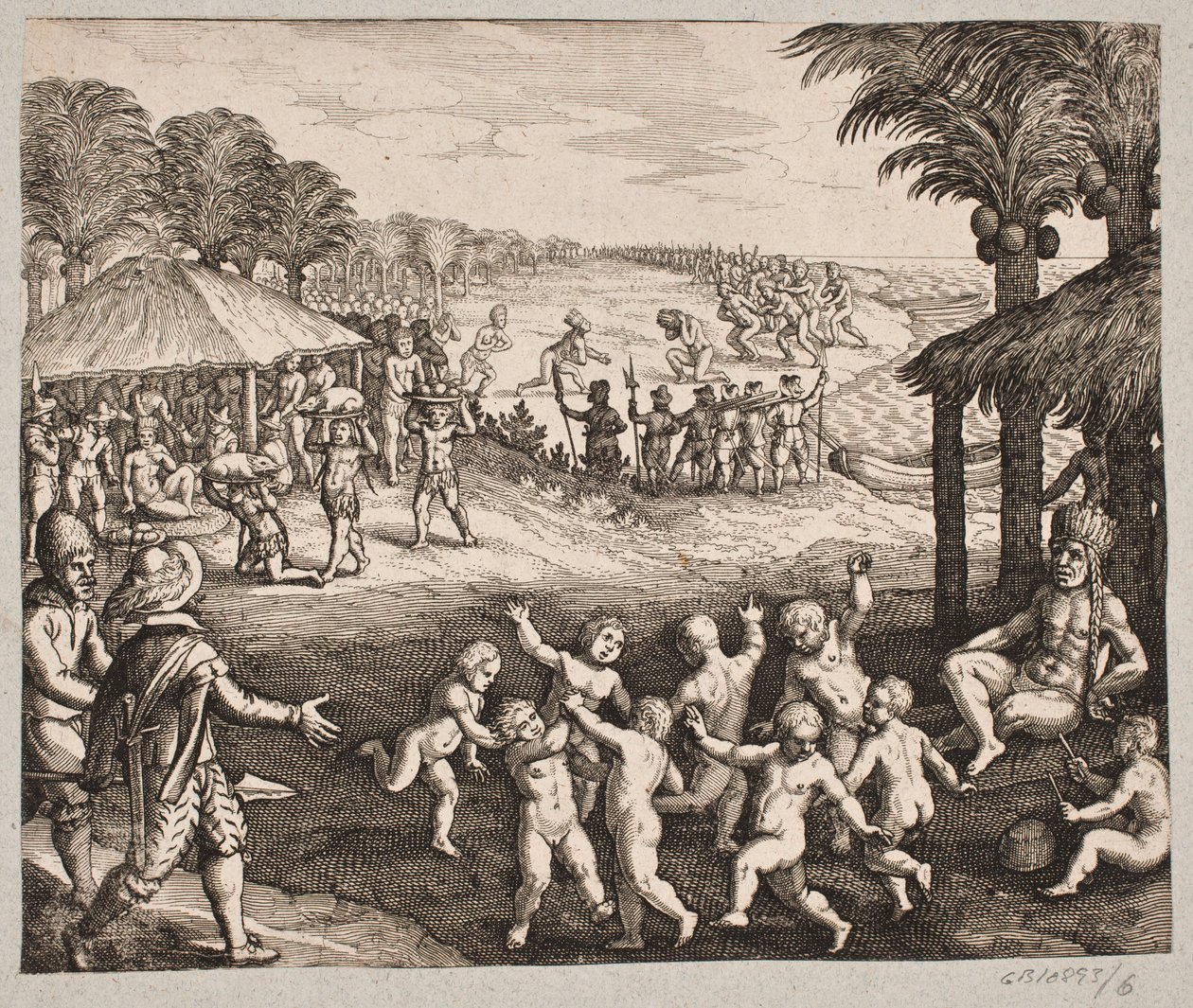 Om de vildes servering af mad, tilberedelse af drikke og om deres danse for kongen af Matthäus Merian d.Æ.