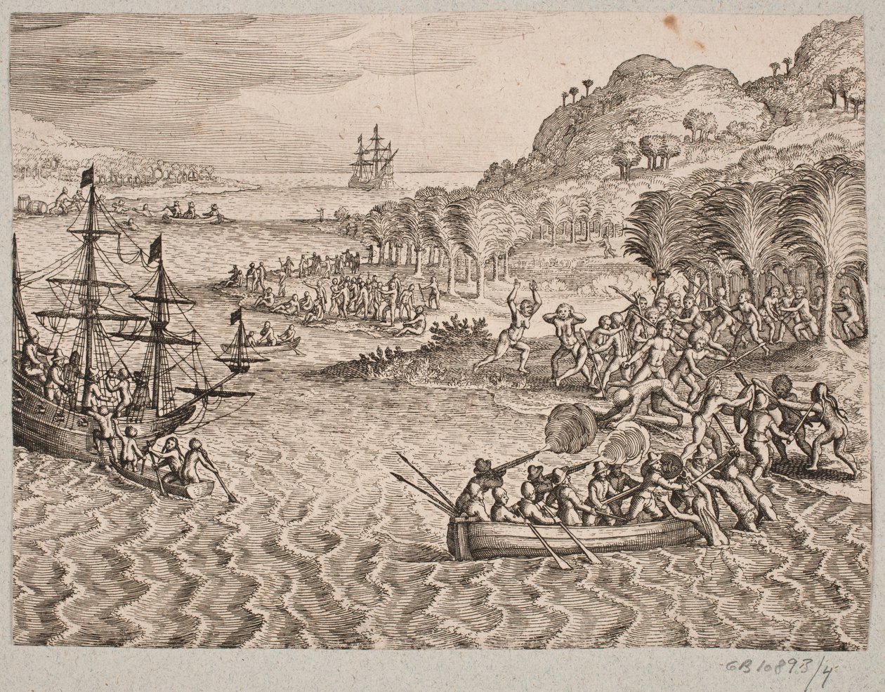 Om hollændernes landgang på den grundløse ø af Matthäus Merian d.Æ.