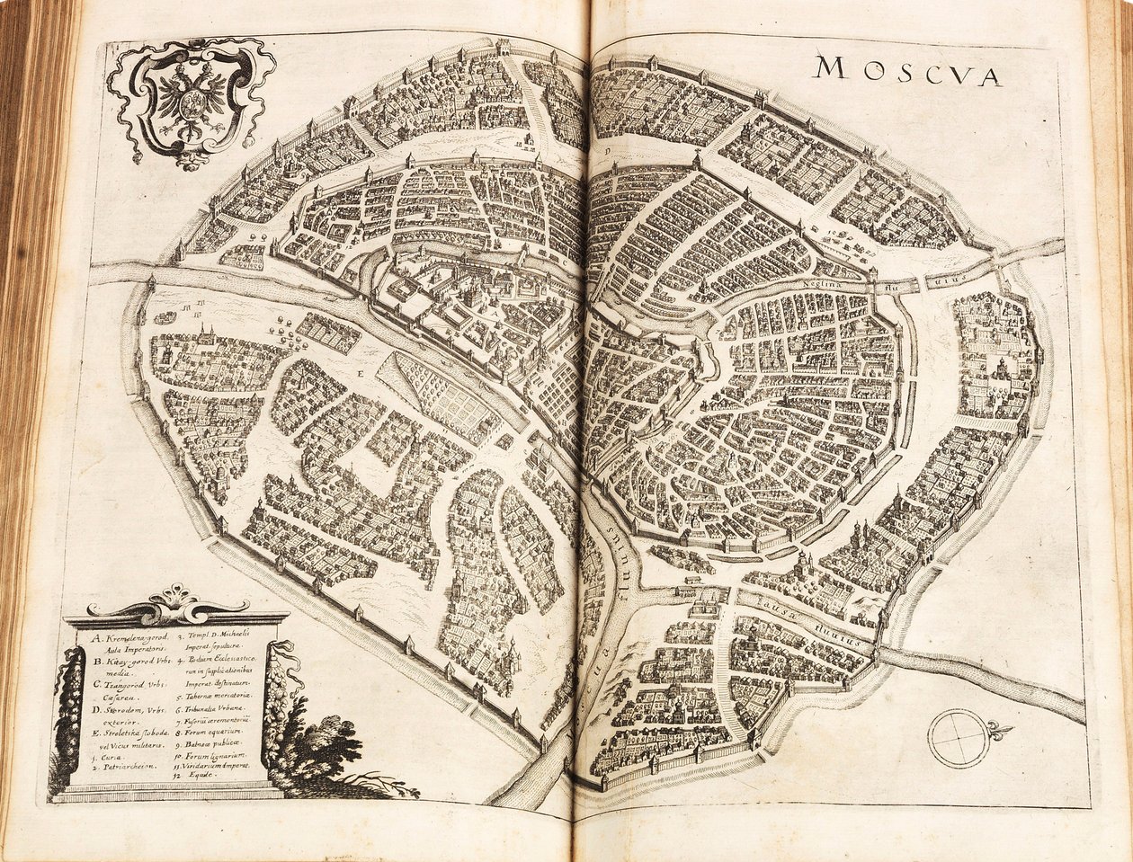 Kort over Moskva. Fra: Newe Archontologia cosmica af Johann Ludwig Gottfried, 1646. af Matthaus the Elder Merian