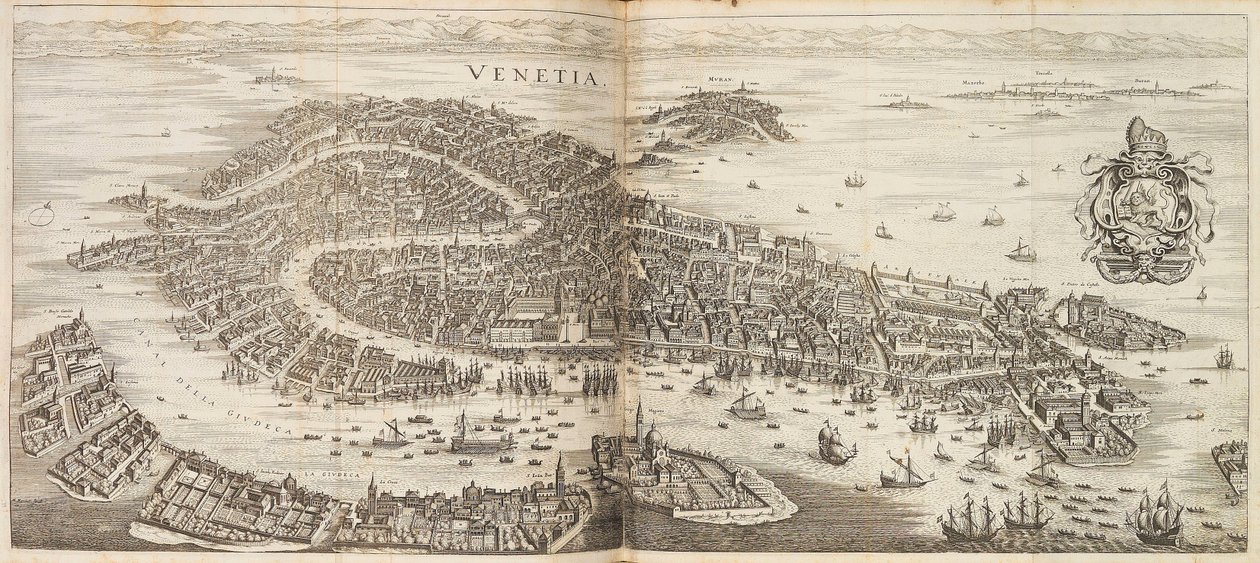 Panorama over Venedig. Fra Newe Archontologia cosmica af Johann Ludwig Gottfried, 1646. af Matthaus the Elder Merian