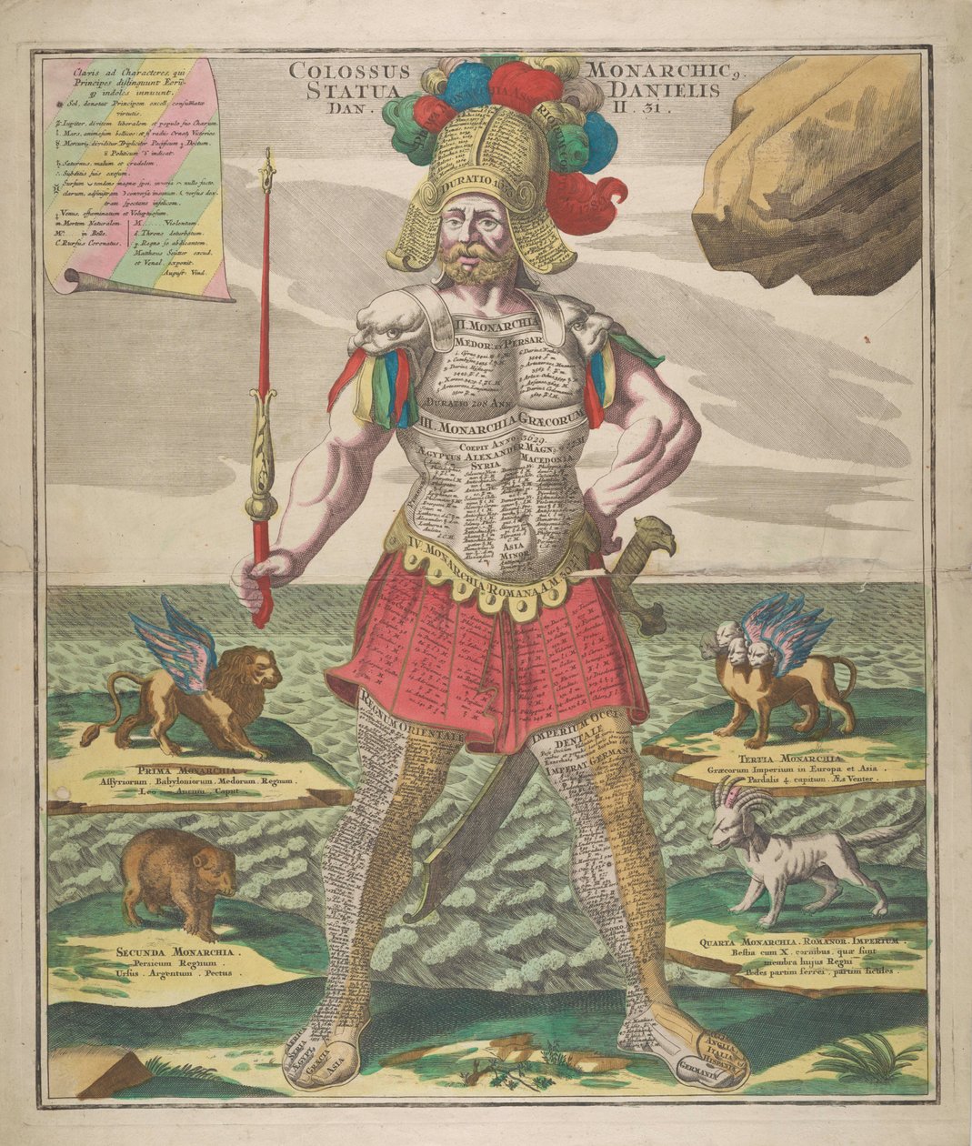 Colossus Monarchic Statue af Daniel, 1730. af Matthaeus Seutter