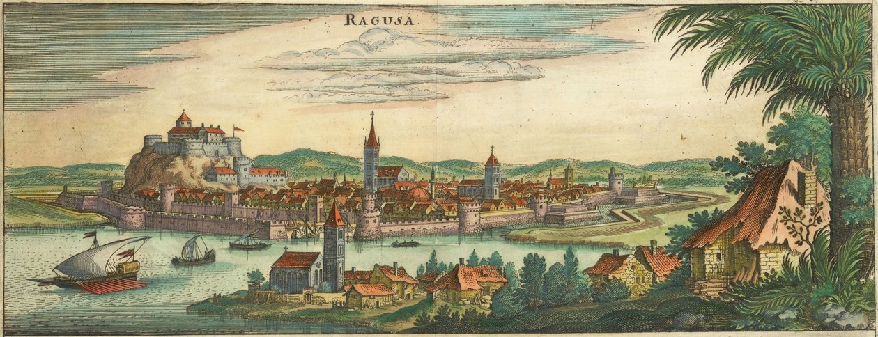 Dubrovnik - Ragusa, Negroponte (beskåret) af Matthaus Merian