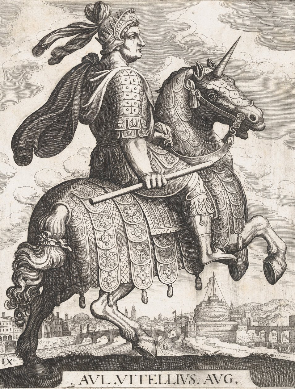 Tavle 9: Kejser Vitellius til hest, fra 