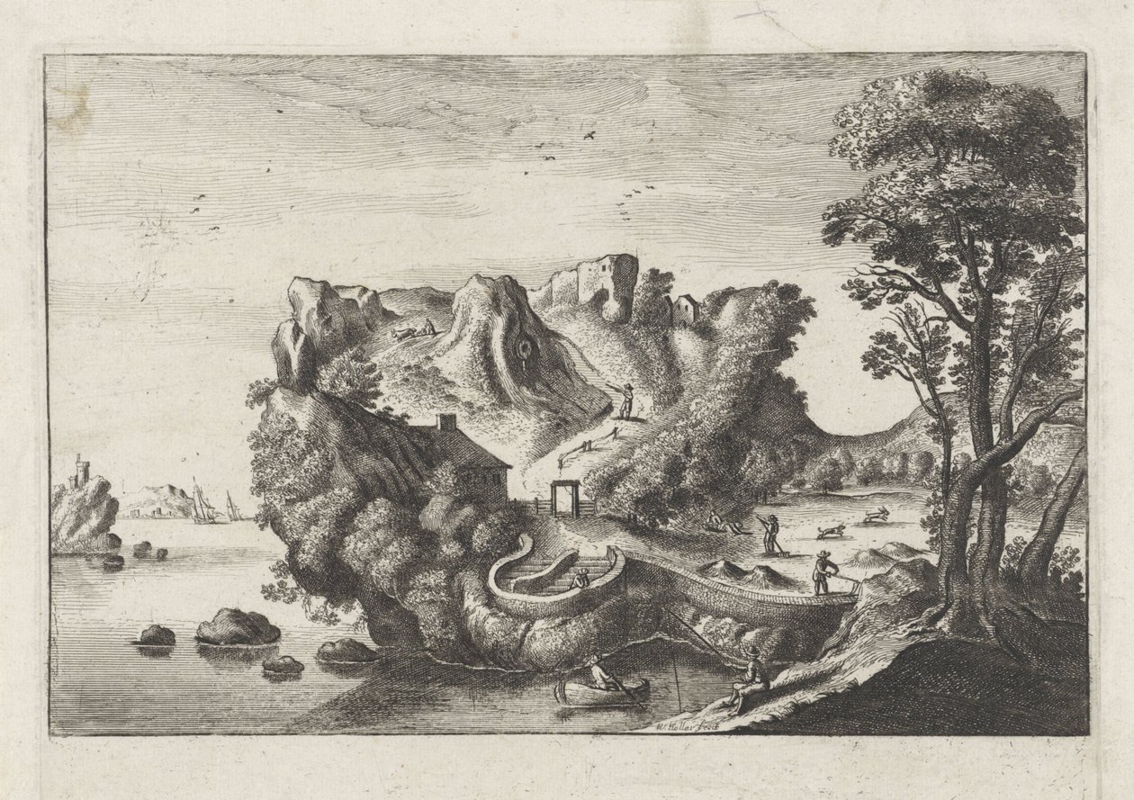 Antropomorfisk landskab i form af en mands hoved af Matthaus the Elder (after) Merian