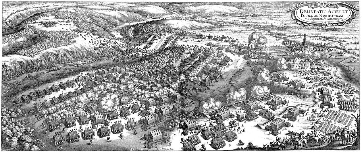 Slaget ved Nördlingen den 6. september 1634, 1670 af Matthaus the Elder Merian