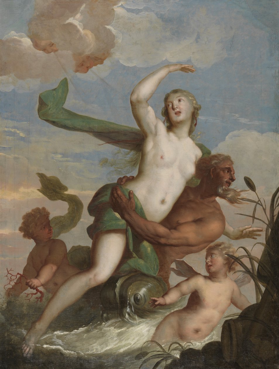Neptunus og Amphitrit af Mattheus Terwesten
