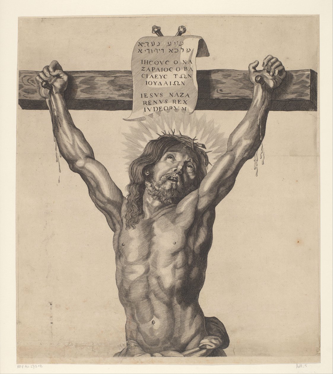 Kristus på korset Serie af Ecce Homo, Kristus korsfæstede, Jomfru Maria og Evangelisten Johannes (serietitel) af Mattheus Borrekens