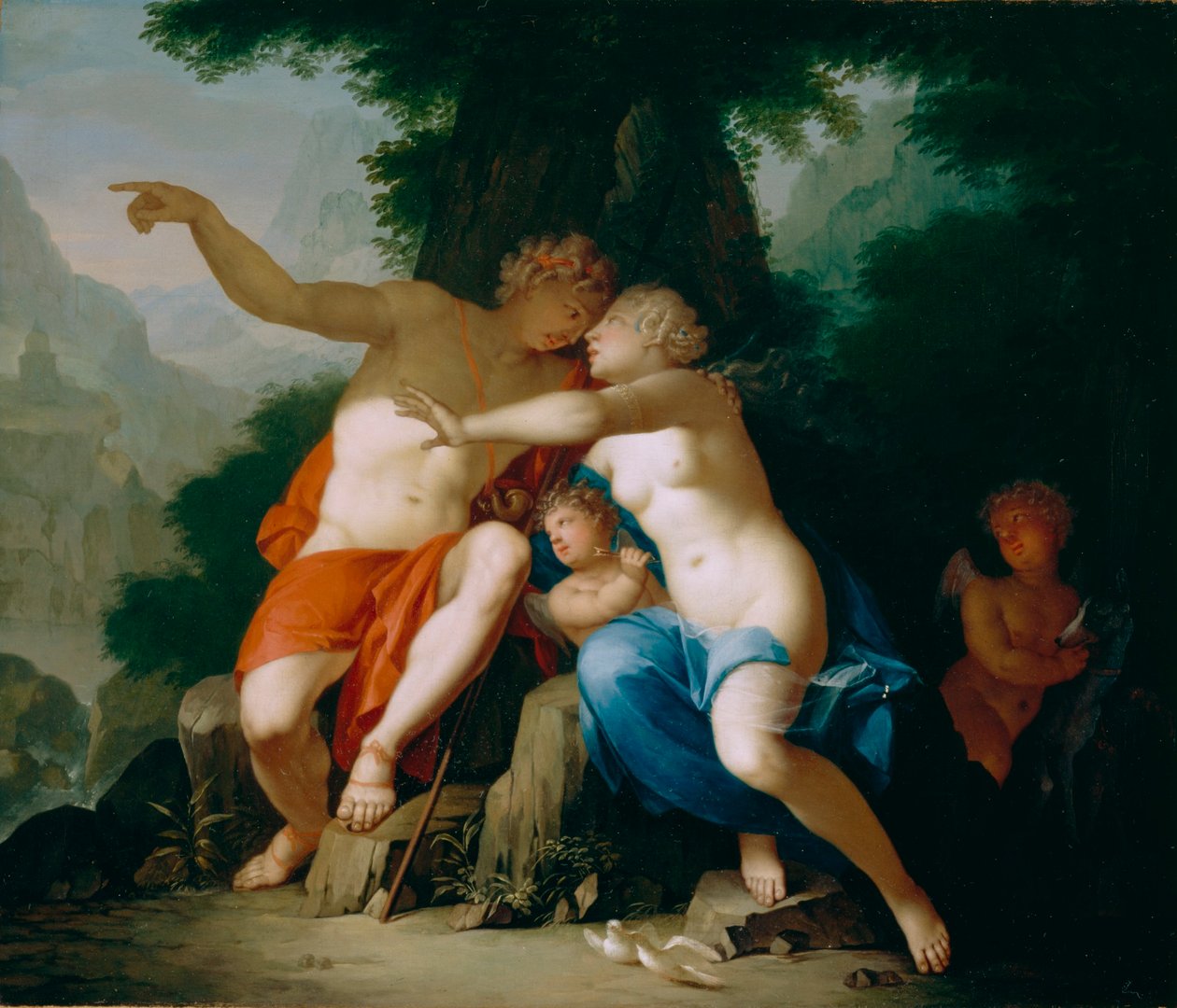 Venus og Adonis af Mattheus Terwesten