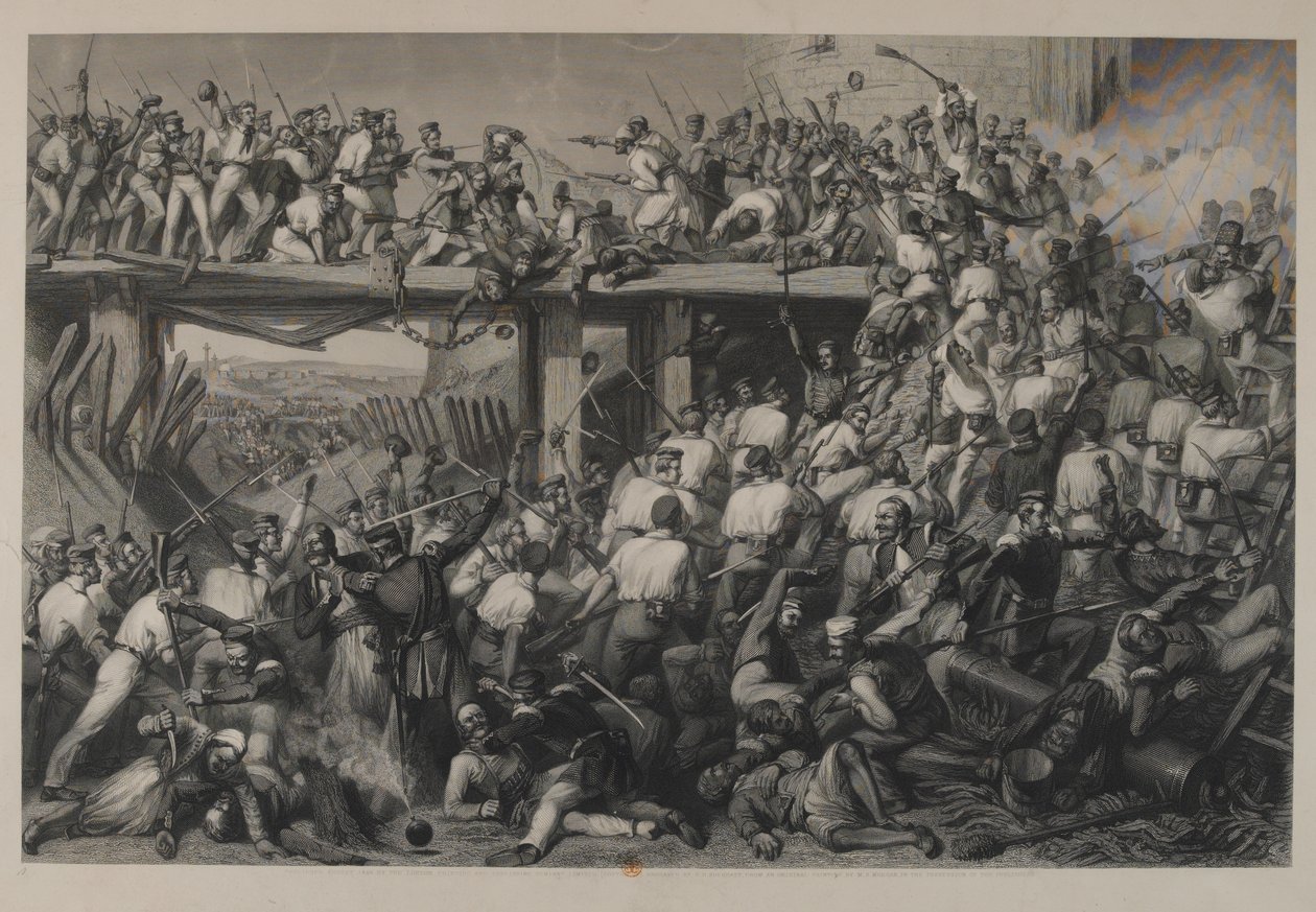 Storming of Delhi, graveret af T.H. Sherratt, udgivet af London Printing and Publishing Company, august 1859 af Matthew Somerville Morgan