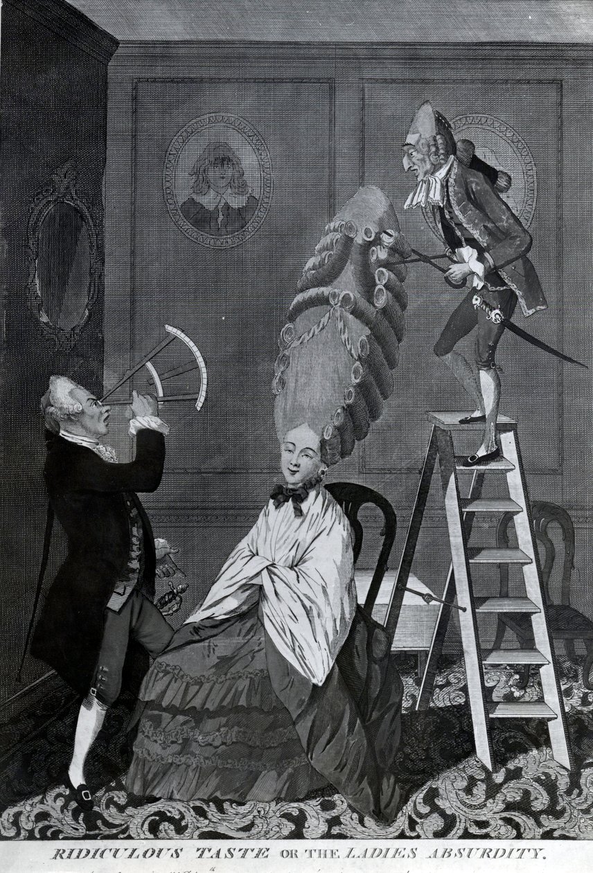 Ridiculous Taste, or The Ladies Absurdity, ca. 1776 (mezzotint) af Matthew or Matthias Darly